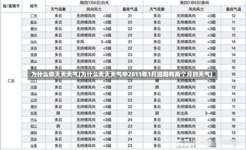 为什么你天天天气(为什么天天天气中2011年1月田阳有两个月的天气)-第1张图片