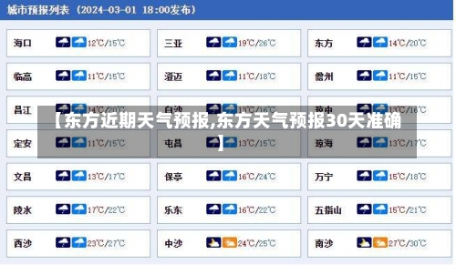 【东方近期天气预报,东方天气预报30天准确】