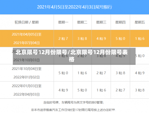 北京限号12月份限号/北京限号12月份限号表格-第2张图片