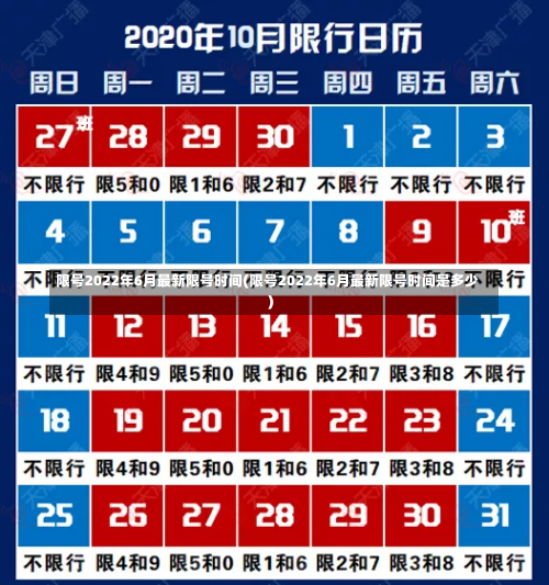 限号2022年6月最新限号时间(限号2022年6月最新限号时间是多少)