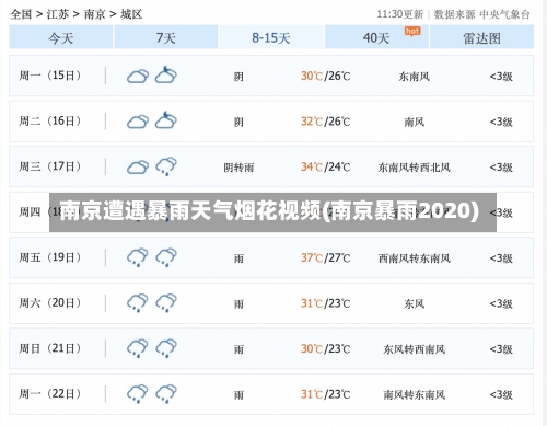 南京遭遇暴雨天气烟花视频(南京暴雨2020)-第2张图片