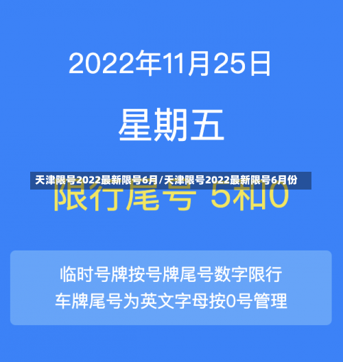 天津限号2022最新限号6月/天津限号2022最新限号6月份