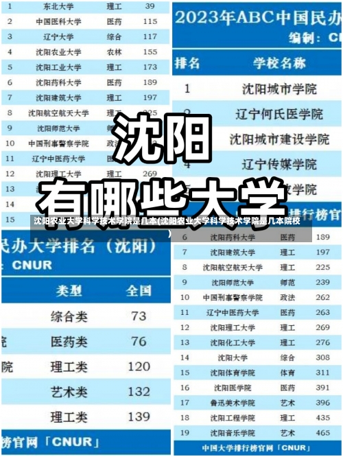 沈阳农业大学科学技术学院是几本(沈阳农业大学科学技术学院是几本院校)-第1张图片