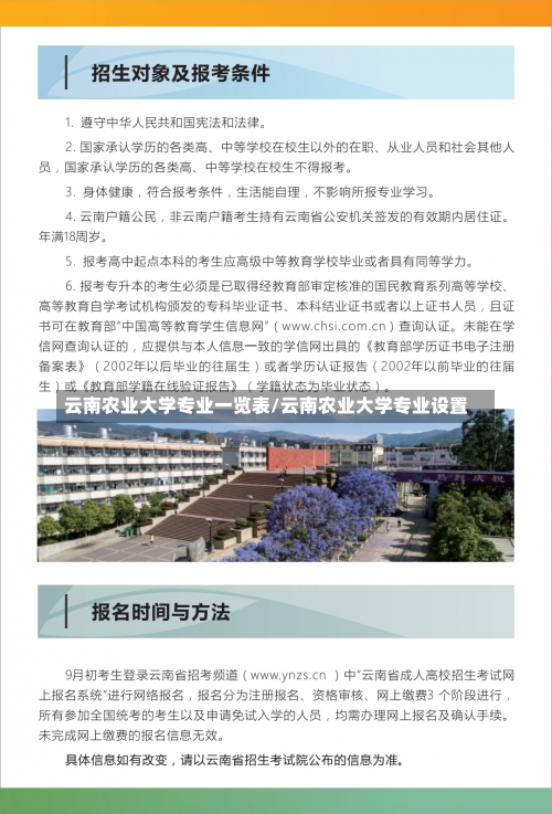 云南农业大学专业一览表/云南农业大学专业设置-第2张图片