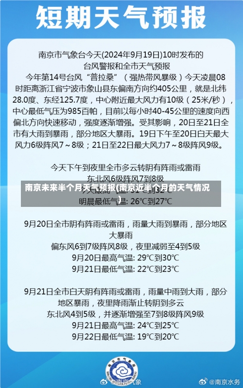 南京未来半个月天气预报(南京近半个月的天气情况)-第1张图片