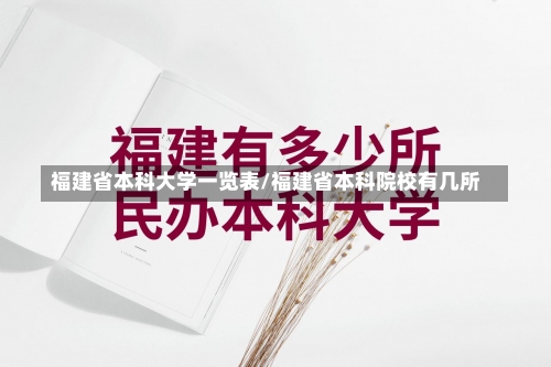 福建省本科大学一览表/福建省本科院校有几所-第1张图片