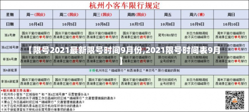 【限号2021最新限号时间9月份,2021限号时间表9月】-第2张图片