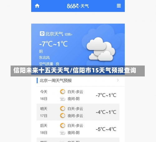 信阳未来十五天天气/信阳市15天气预报查询-第1张图片