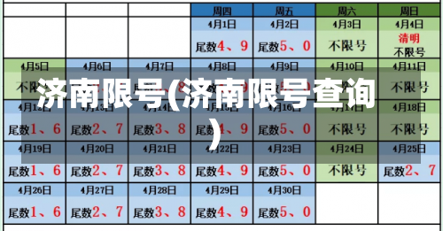 济南限号(济南限号查询)-第1张图片