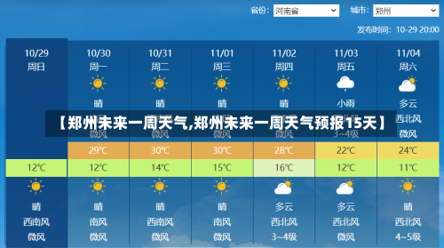 【郑州未来一周天气,郑州未来一周天气预报15天】-第1张图片